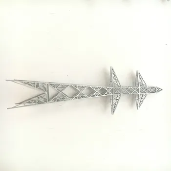 Smėlio Stalo Modelis, Aukštos Įtampos Bokštas Perdavimo Kabelis Plastikiniai Už Barelį Diorama Pastate images