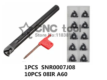 SNR0007J08 CNC Vidinis sriegis Tekinimo įrankis 1pcs + 08IR A60 10vnt 11pcs/set CNC Vidinis sriegis Karbido įterpti images