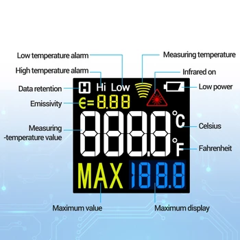 TH01B infraraudonųjų spindulių Skaitmeninis Termometras infraraudonųjų SPINDULIŲ lazerio Temperatūros Jutiklis Ginklą, Jokių Kontaktų Thermometre -50~žemiau 600c Metrų Pyrometer images