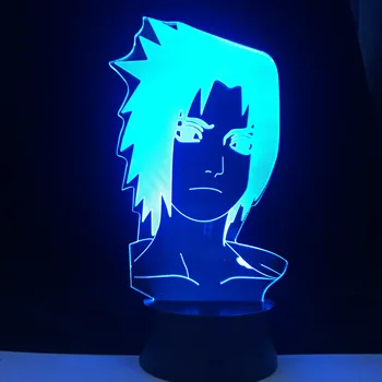 Uchiha Sasuke Naruto Anime Pav 3D LED Nakties Šviesos Nuotolinio Valdymo Stalo Lempa Baby Vaikų Gimtadienio Dekoracijos Kalėdų Naktį Lempa images