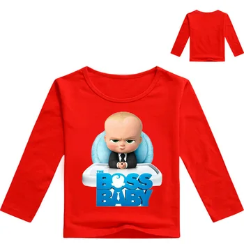 Vaikai Marškinėliai Kūdikių Bosas Ilgomis Rankovėmis Pavasarį, Rudenį T-Shirt Animacinių Filmų Spausdinti Bamblys Berniukų Marškinėliai Mados 2018 Atsitiktinis Viršų Tshirts images