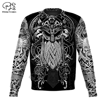 Vikingai - Odin, Tatuiruotė 3D Atspausdintas Vyrų Hoodie Gyvūnų Streetwear Rudenį Gobtuvu Palaidinukė Unisex Atsitiktinis Striukė sportiniai Kostiumai DK041 images