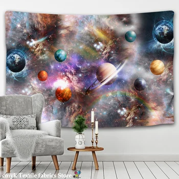 Visatos, Saulės Sistemos Sienos Kabo Gobelenas Galaxy Hipių Retro Namų Dekoro Psichodelinio Modelis Jogos Mesti Paplūdimio Mesti Kilimas images