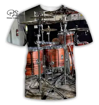 Vyrų, moterų Harajuku Jazz drum kit Spausdinti 3D marškinėliai Vasarą Naujas Mados tshirts muzikos rankovių tees atsitiktinis trumpas rankovės viršuje 002 images