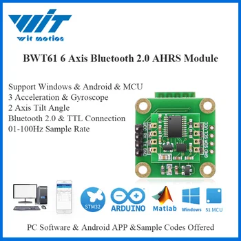 WitMotion Bluetooth 2.0, BWT61 6 Krypties Jutiklis Skaitmeninis Pokrypio Kampas Inclinometer + Pagreitis + Giroskopas MPU6050 PC/Android/MCU images