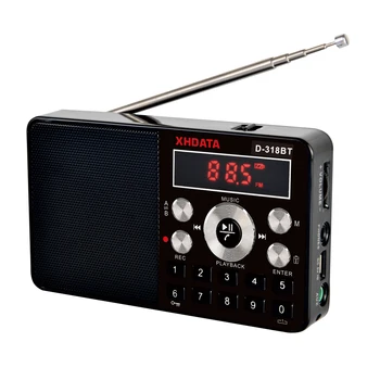 XHDATA D-318BT mini mp3 grotuvas, stereo radijas fm nešiojamas ekranas gali padėti įrašymas MP3 kartoti garsiakalbio funkcija su TF kortelė images