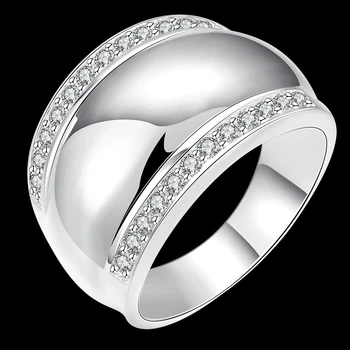 Šiuolaikinės 925 Sterlingas Sidabro Žiedai Moterų Žmogus Nematomas Nustatymas CZ AAAA+ Kristalų Vestuvės Vestuvinis Žiedas Papuošalai images